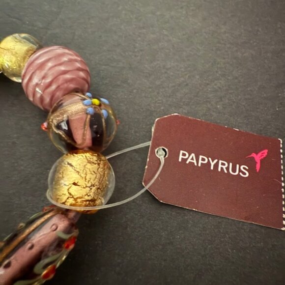 Beautiful Papyrus Brand Mauve/Gold Beaded Bracelet - Picture 3 of 6